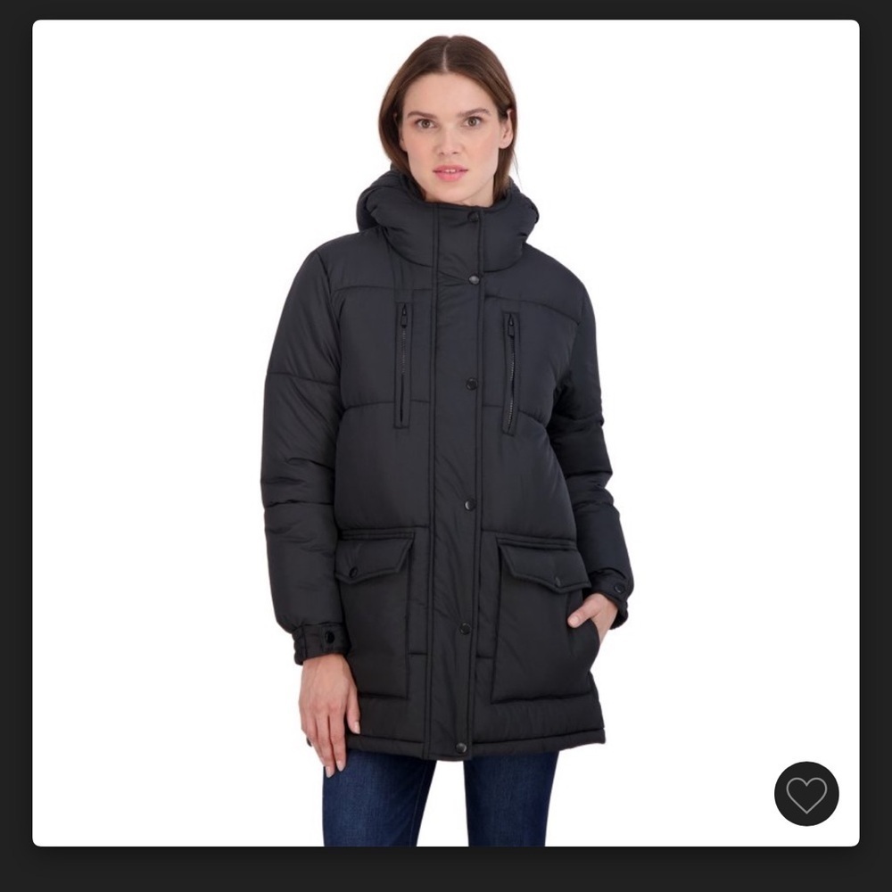 NEW WOMEN'S  BLACK Winter Puffer Parka Coat - S.E.B. By SEBBY S M REG $70
